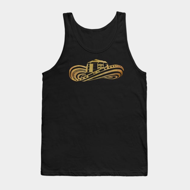 Colombian Sombrero Vueltiao in Gold Leaf Tank Top by zuzugraphics